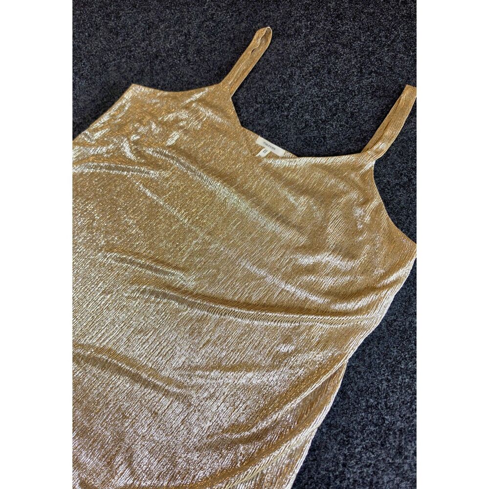 Maurices Women's XL Gold Metallic Shimmer Cami Tank Top Party Holiday Going Out